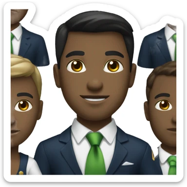 navy suit white shirt and green tie whitout a person  sticker