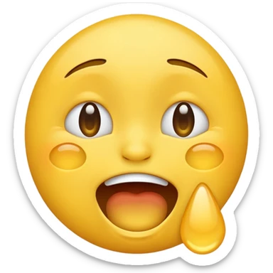 Laugh emoji combine with sad emoji sticker