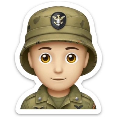 Khaki camo soldier cap hat sticker