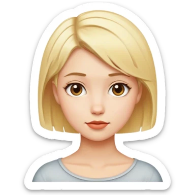 blonde girl with short hair in  sticker