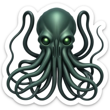 tangled black cables creating a dark biomechanical Cthulhu, Giger style sticker