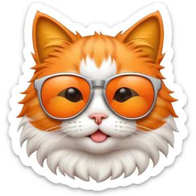 playful cat with cool sunglasses sticker