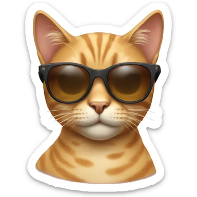Cat with sunglasses sticker