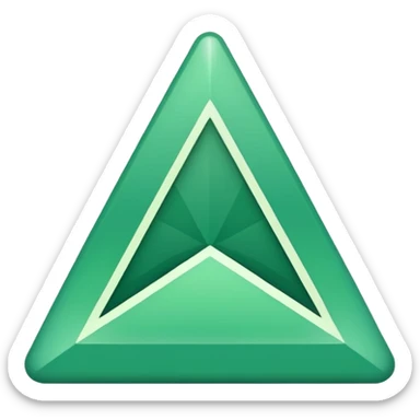 A green upside down triangle sticker