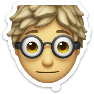 Frown face with goggles sticker