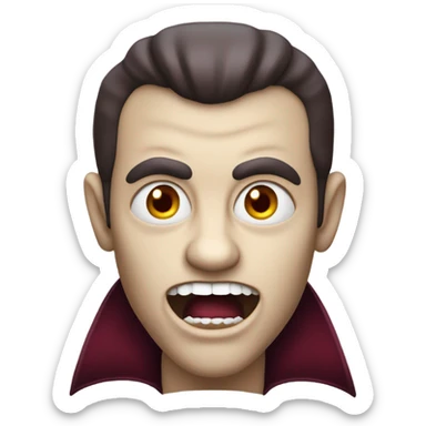 Vampire  burgundy, with two sharp fangs sticker