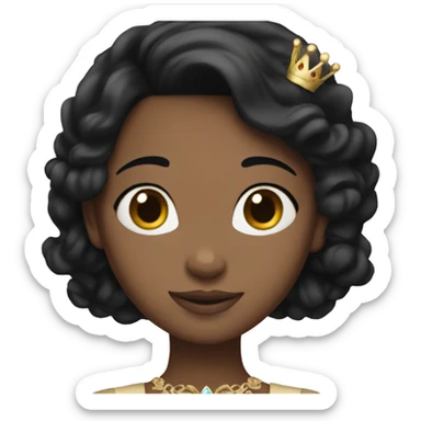 princess with short black hair, and brunette sticker