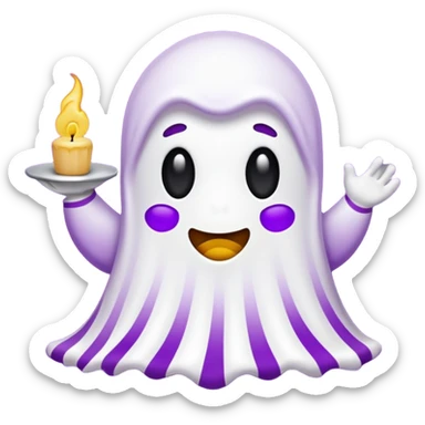 pirulito fantasma roxo e branco sticker