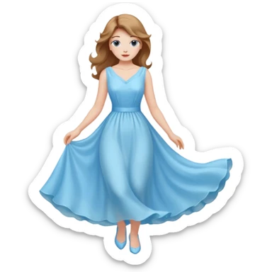 priscilla in movie pastel blue dress sticker
