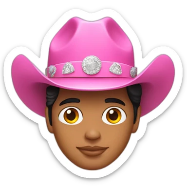 Elvis Presley with pink cowboy hat sticker