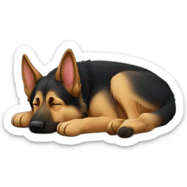 German shepherd sleeping sticker
