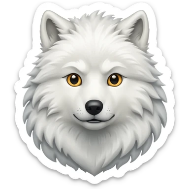 White wolf emoji sticker