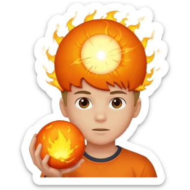 new kids style (dutch) groote vuurbal jonge sticker