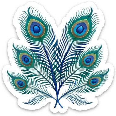 Peacock feathers emoji sticker