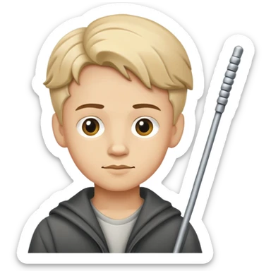 A german boy who folds metal sticks sticker