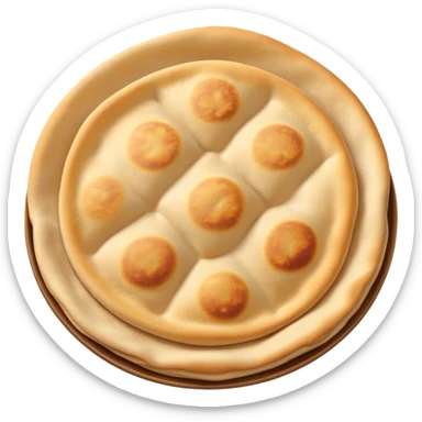 Cinematic Realistic Roti Dish Emoji, showcasing freshly made flatbread rendered with lifelike detail and warm natural lighting. sticker