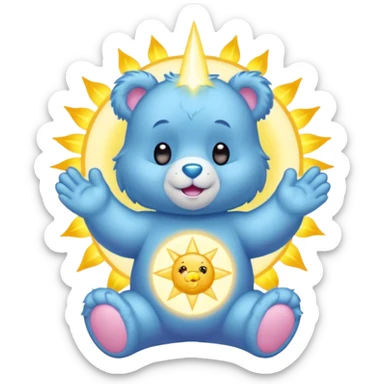 Care bear emitting rays sticker