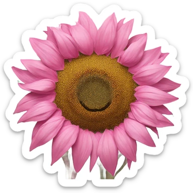 Pink sunflower with glitter  sticker