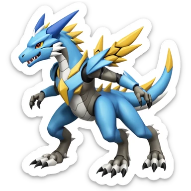 Wargreymon-Zeraora-Latios-Kyurem-Sergal-Fakémon-hybrid-fusion, full body sticker
