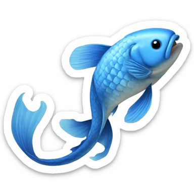 Blue koi fish sticker