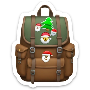 backpack for adventure with christmas patches on it sticker
