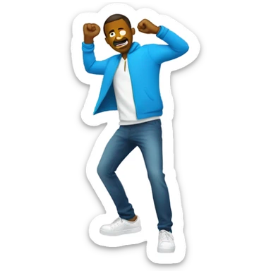 A guy hitting a dab sticker