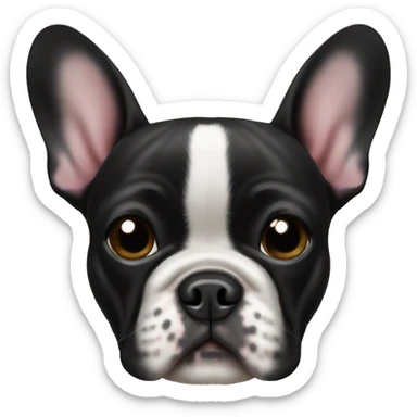 black french bulldog christmas sticker