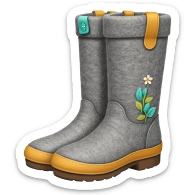 felt boots made entirely of felted wool without soles sticker