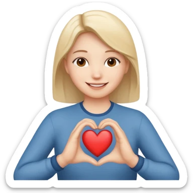 Saludo de manos en forma de corazón  sticker