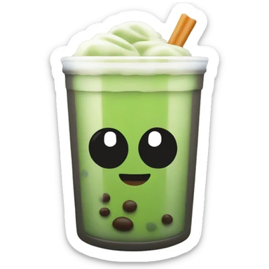 matcha boba tea sticker