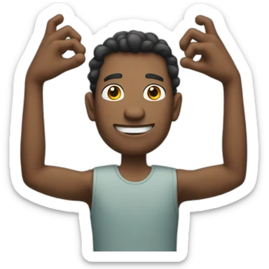 a weird guys with three arms sticker