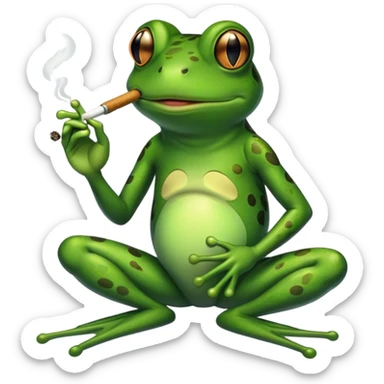 Frog smoking joint sticker