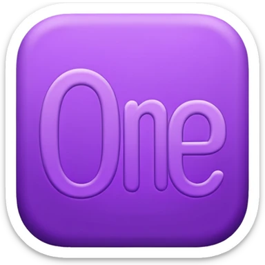 Word "one" purple typography lettering font sticker