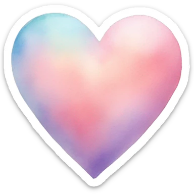 Watercolour pastel heart sticker
