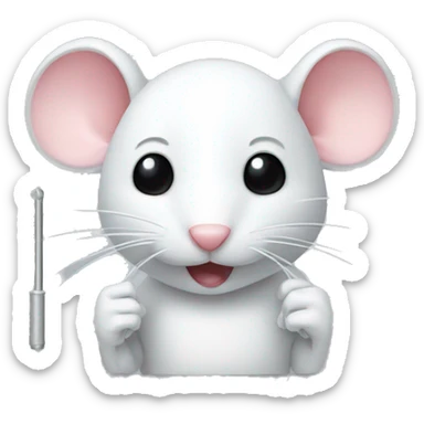 white mouse with Rota rod sticker