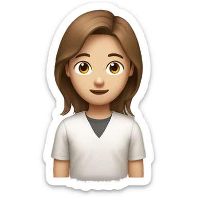 Brown haird asian girl with brown hair white guy sticker