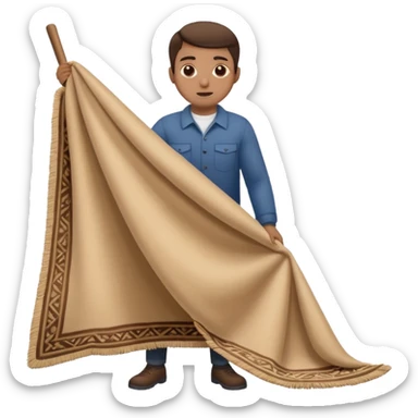 Lifting up a rug and sweeping  stuff under to hide things sticker