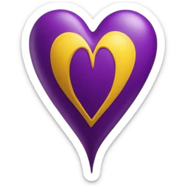 Corazón morado y flecha amarilla sticker