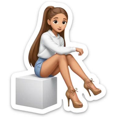 Ariana grande taking her shoes off  sticker