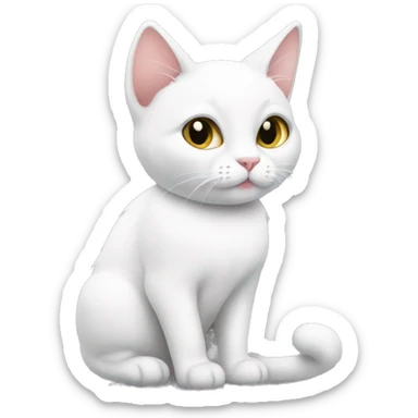 White cat coquette  sticker