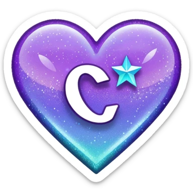 glitter purple and cian checkmark sticker
