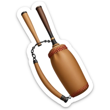 two saggy pouches attached to the bottom of a baseball bat sticker