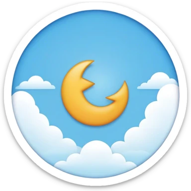 Un visto blanco con fondo celeste en un círculo  sticker