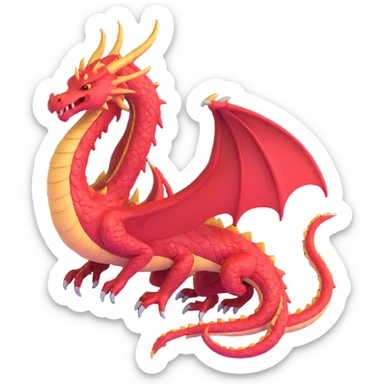 majestic dragon ready for battle sticker