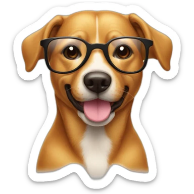 Tête de chien souriant avec lunettes de soleil sticker