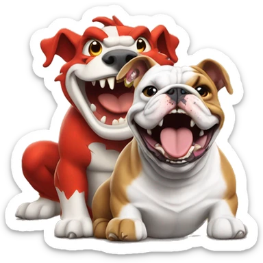 Welsh dragon laughing at English bulldog sticker
