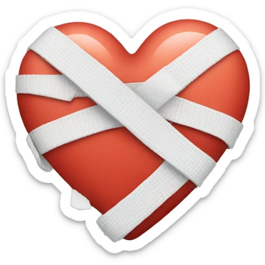 Broken heart with a bandage sticker