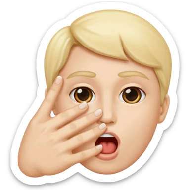 Fingers in a v infront if mouth  sticker