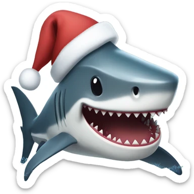Generate a christmas shark sticker