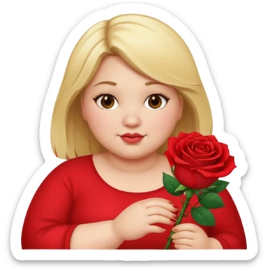ash Trevino is a fat girl with blonde hair and has a rose in her hand , really fat sticker